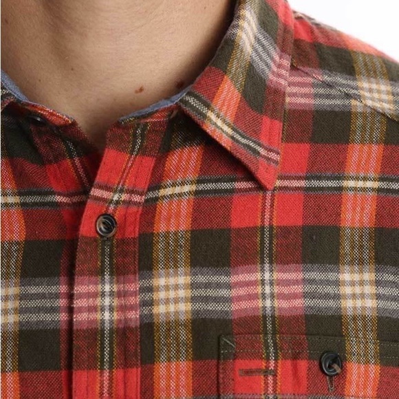 JACHS New York Men’s Classic Fit Plaid Flannel Shirt Red Green Medium - Picture 2 of 13